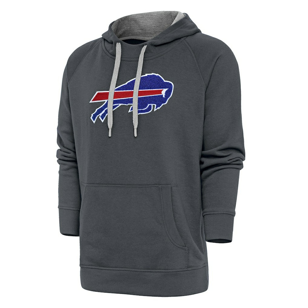 Buffalo Bills Antigua Victory Chenille Pullover Hoodie Charcoal
