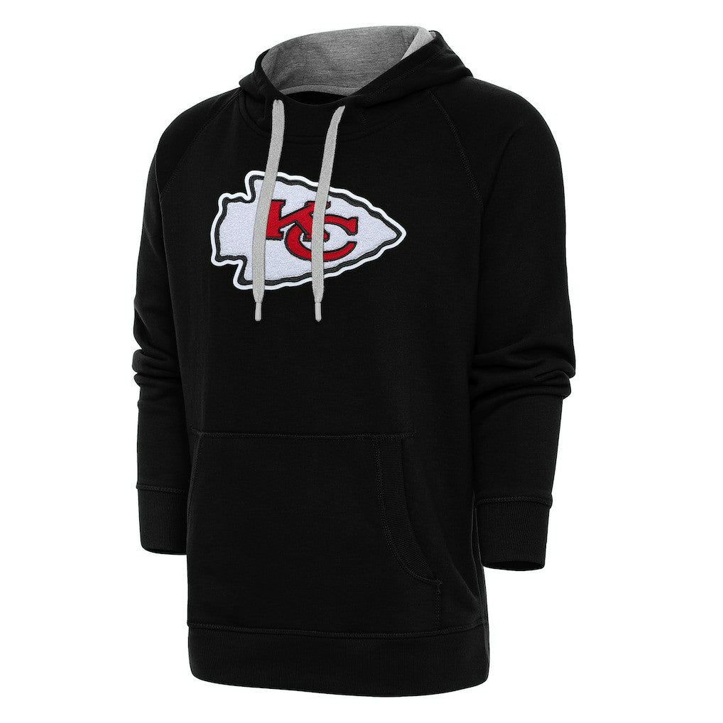 Kansas City Chiefs Antigua Victory Chenille Pullover Hoodie Black
