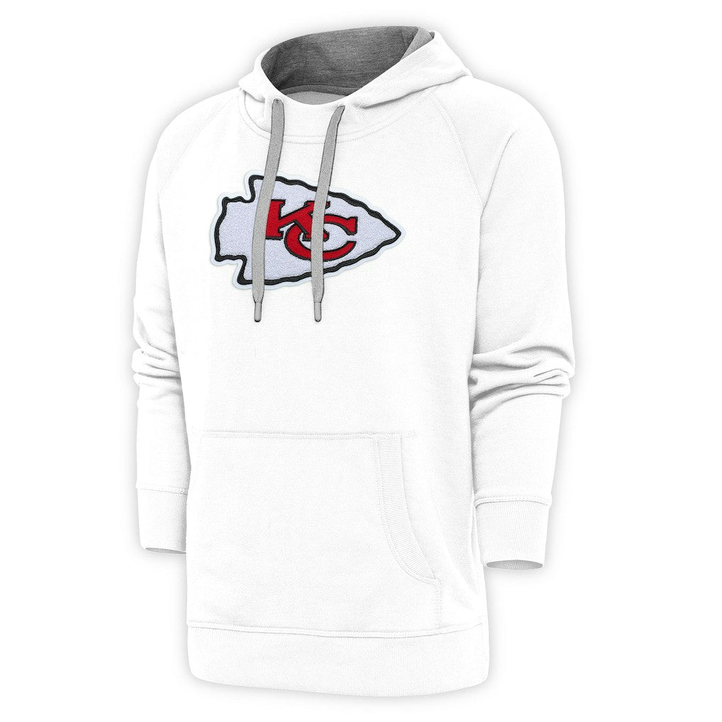 Kansas City Chiefs Antigua Victory Chenille Pullover Hoodie White