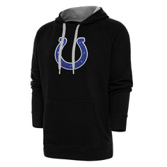 Indianapolis Colts Antigua Victory Chenille Pullover Hoodie Black