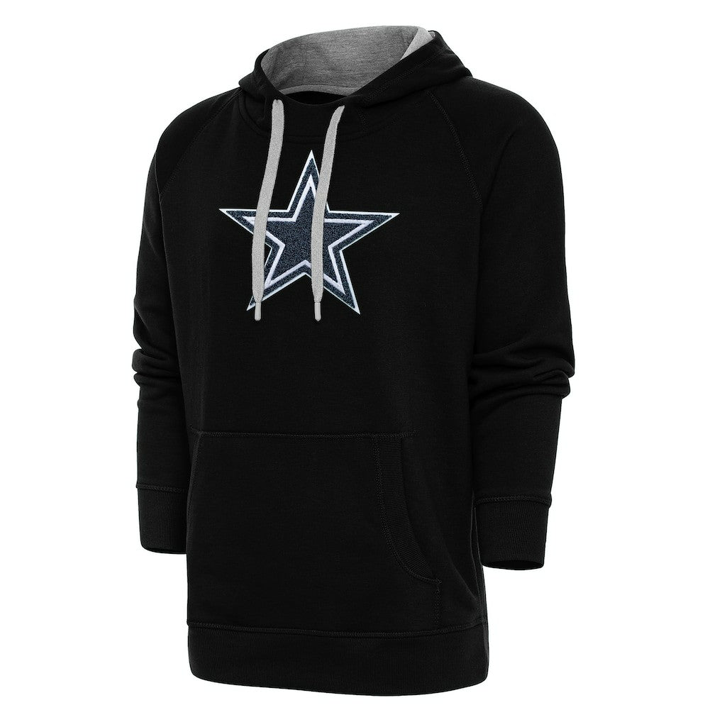 Dallas Cowboys Antigua Victory Chenille Pullover Hoodie Black