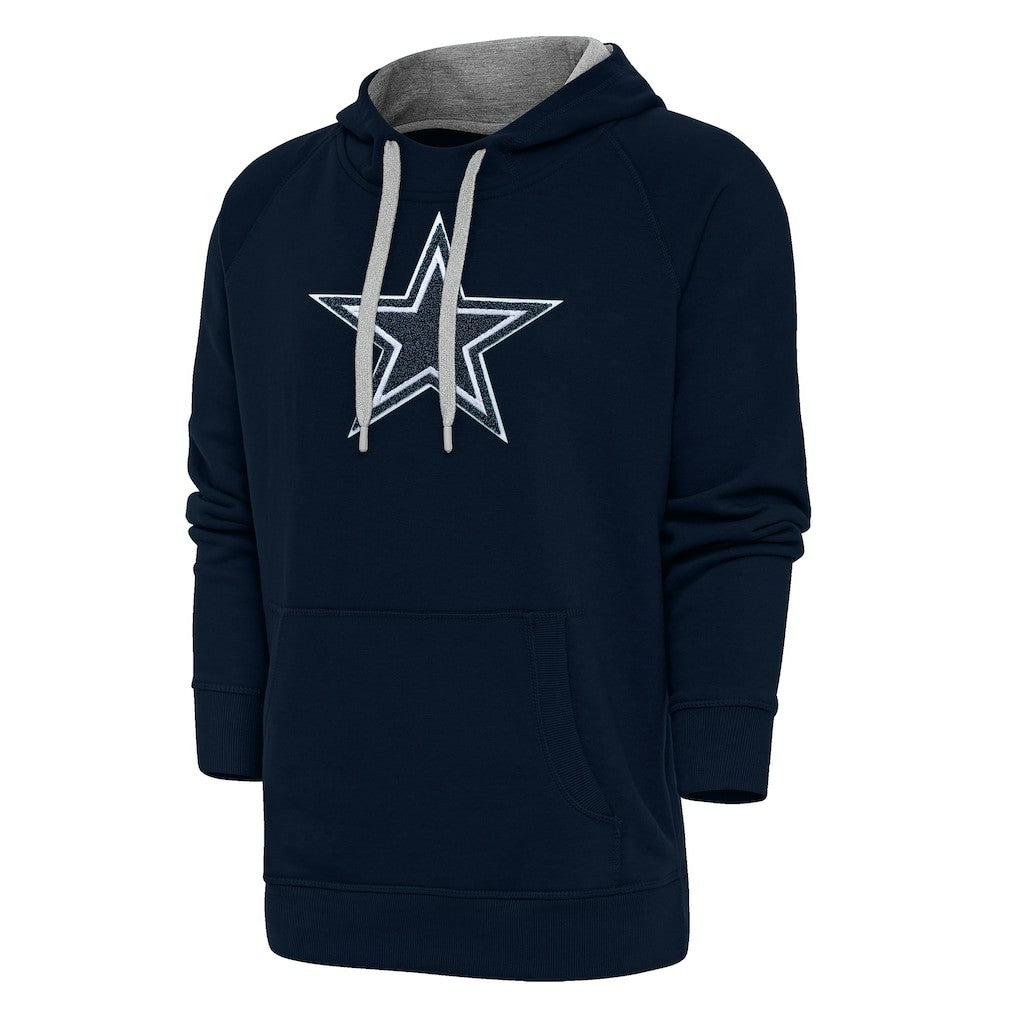 Dallas Cowboys Antigua Victory Chenille Pullover Hoodie Navy