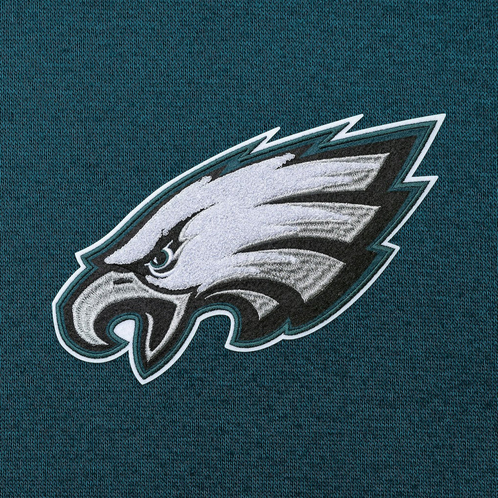 Philadelphia Eagles Antigua Victory Chenille Pullover Hoodie Midnight Green