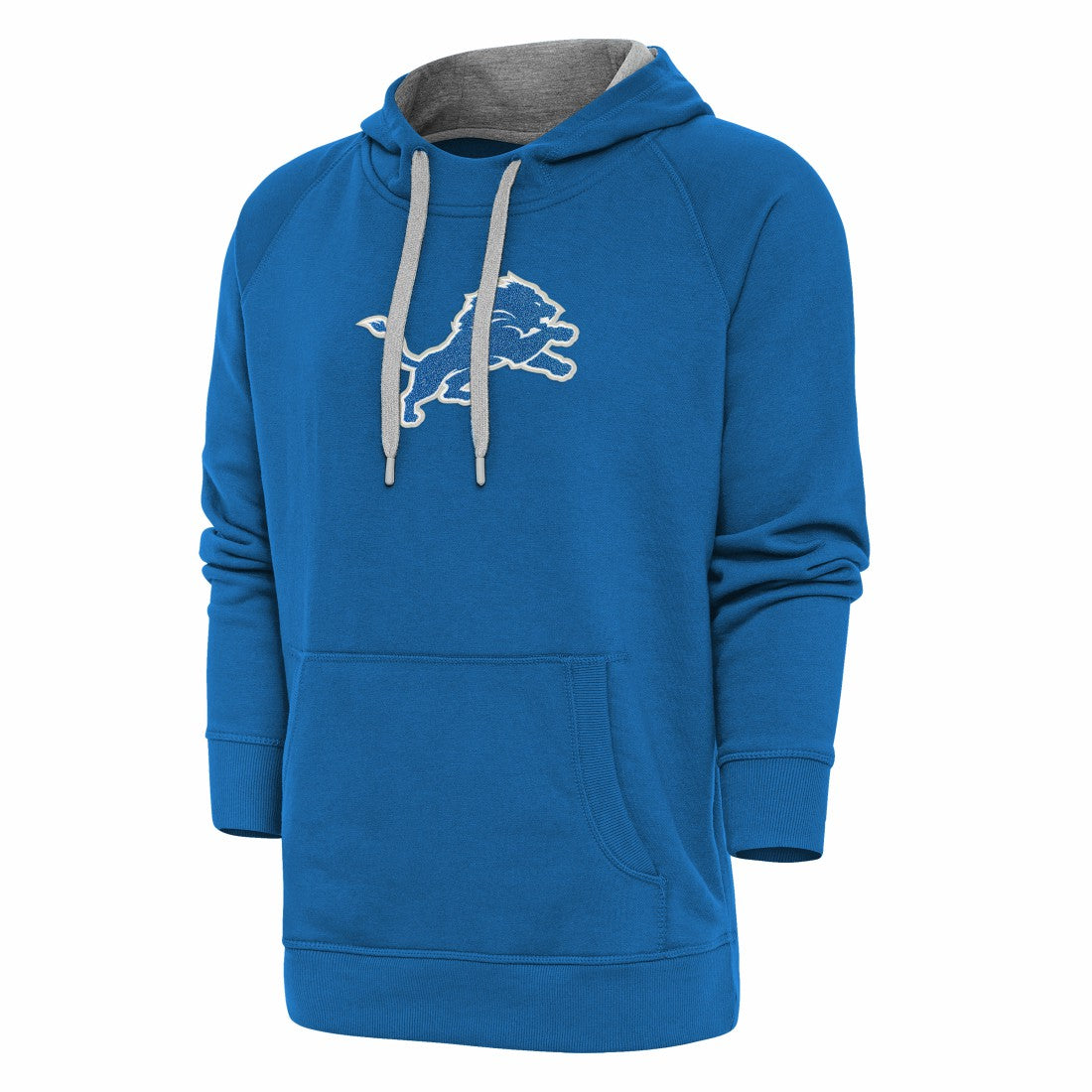 Detroit Lions Antigua Victory Chenille Pullover Hoodie Blue