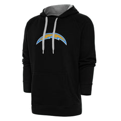 Los Angeles Chargers Antigua Victory Chenille Pullover Hoodie Black