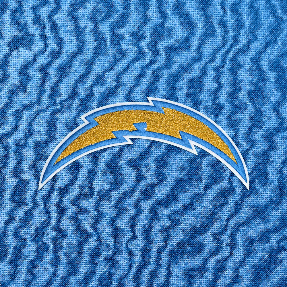 Los Angeles Chargers Antigua Victory Chenille Pullover Hoodie Powder Blue