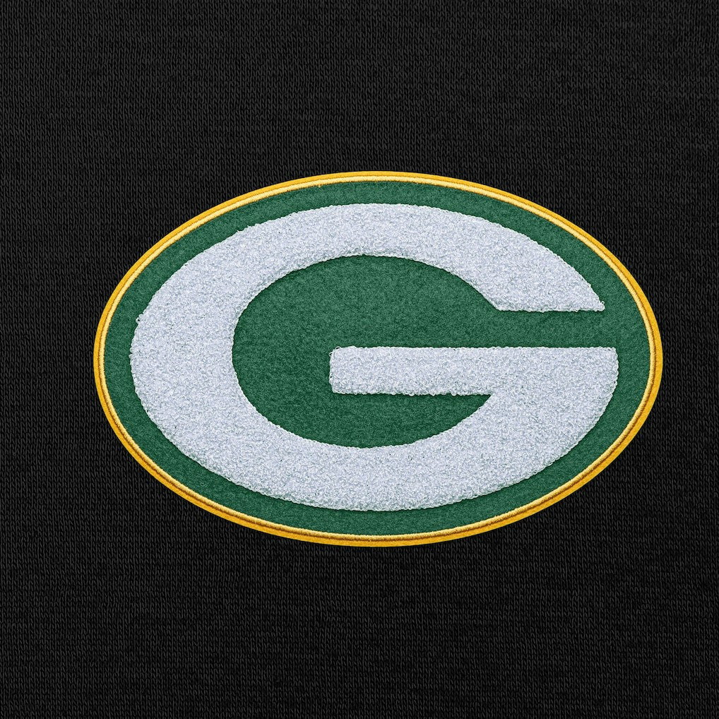 Green Bay Packers Antigua Victory Chenille Pullover Hoodie Black