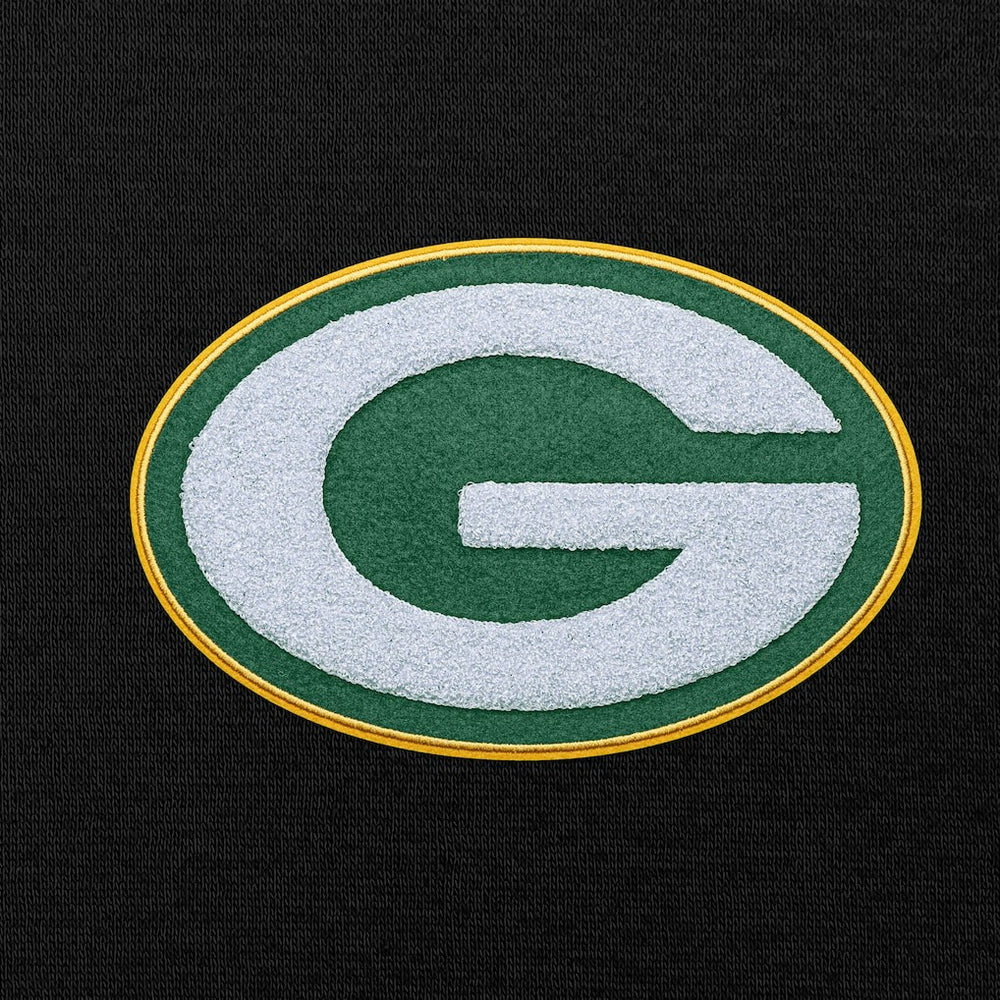 Green Bay Packers Antigua Victory Chenille Pullover Hoodie Black