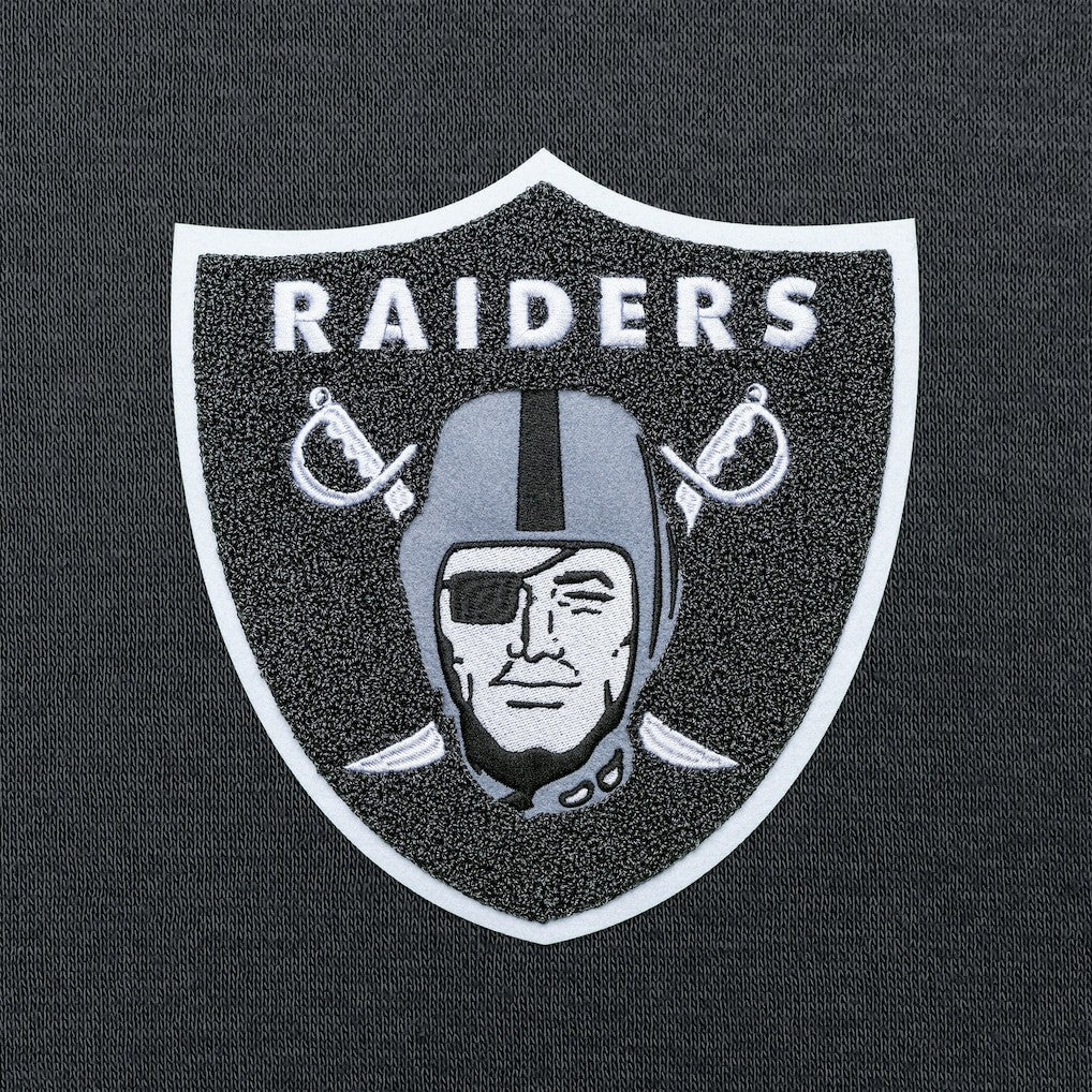Las Vegas Raiders Antigua Victory Chenille Pullover Hoodie Charcoal
