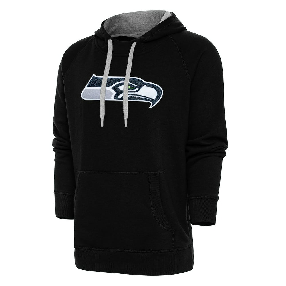 Seattle Seahawks Antigua Victory Chenille Pullover Hoodie Black