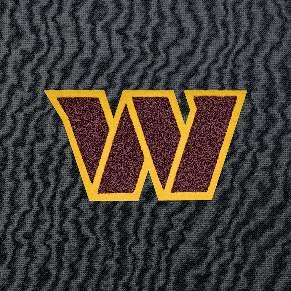 Washington Commanders Antigua Victory Chenille Pullover Hoodie Charcoal
