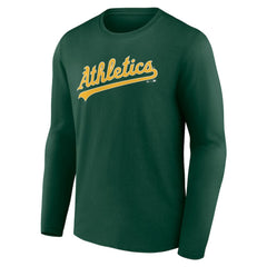 Athletics Wordmark Long Sleeve T-Shirt - Green - MLB Lifestyle