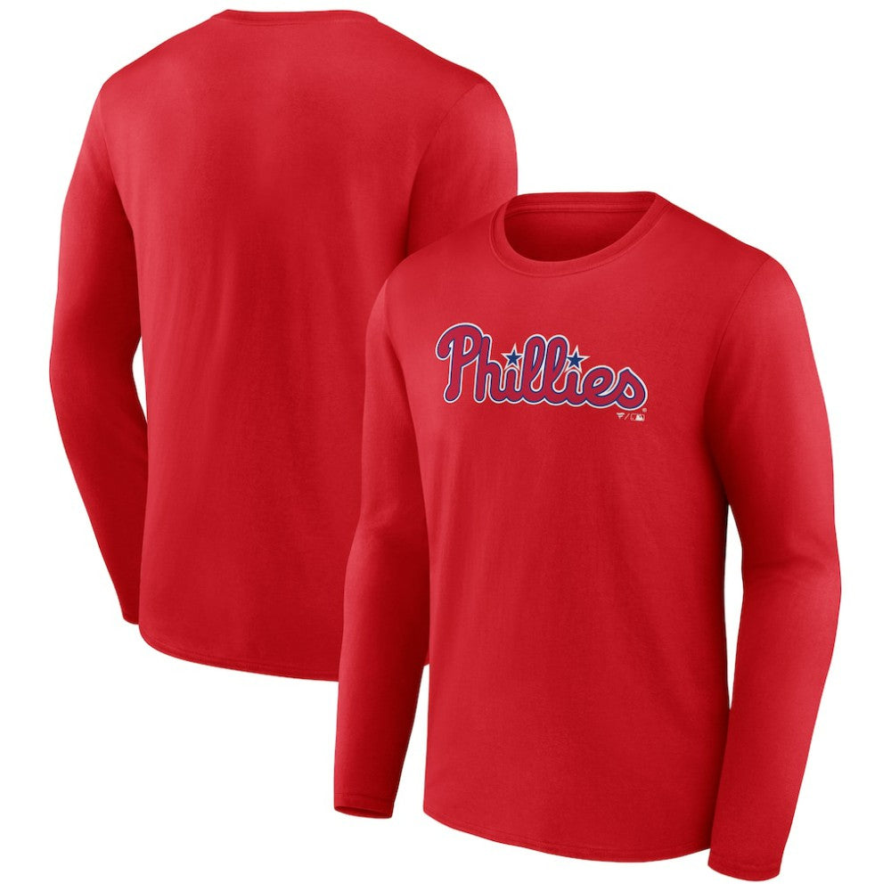 Philadelphia Phillies Wordmark Long Sleeve T-Shirt - Red - MLB Online