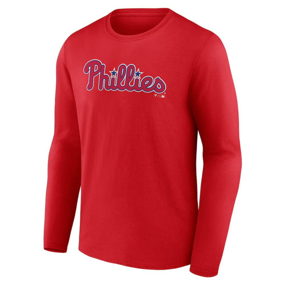 Philadelphia Phillies Wordmark Long Sleeve T-Shirt - Red - MLB Online