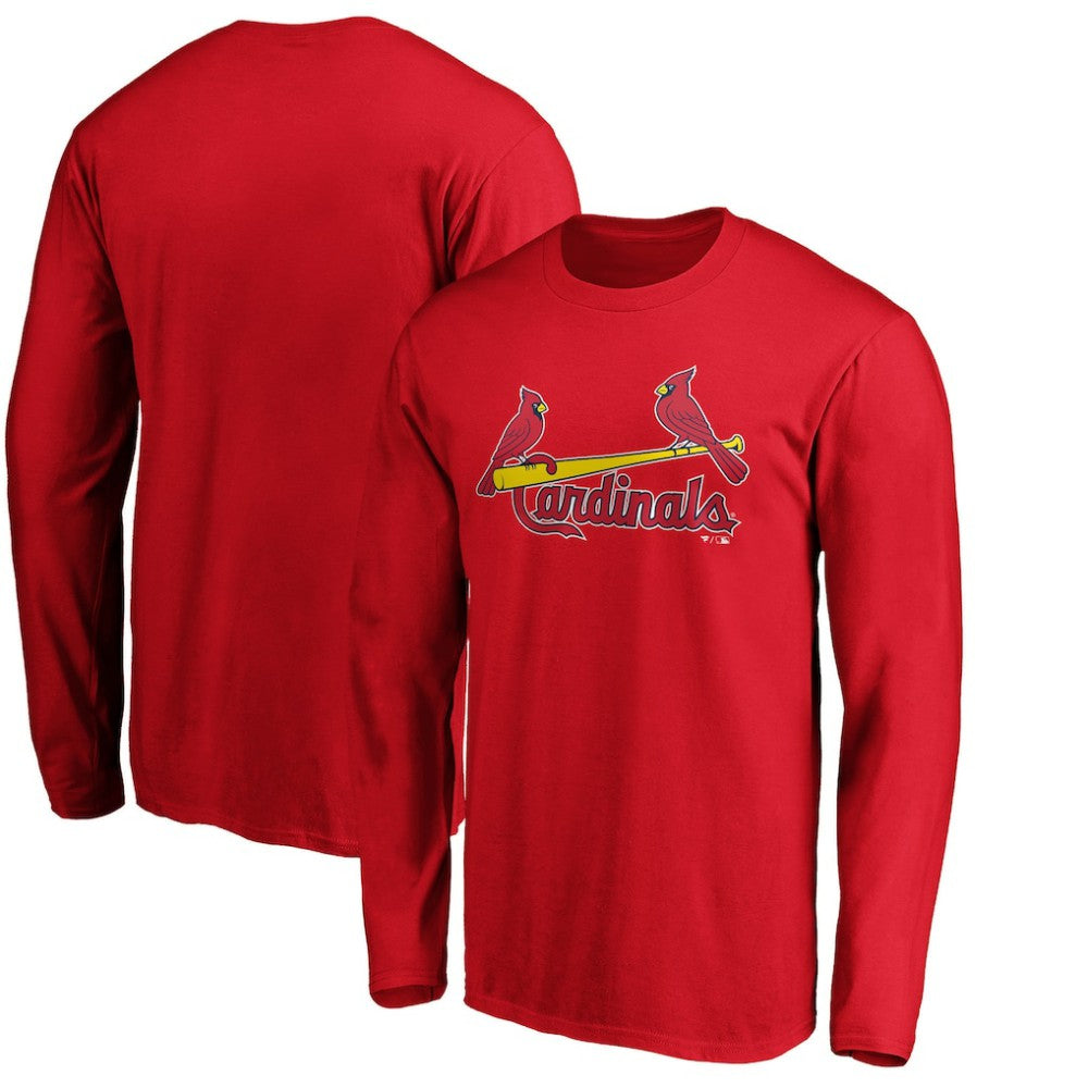 St. Louis Cardinals Official Team Wordmark Long Sleeve T-Shirt - Red - MLB Sale