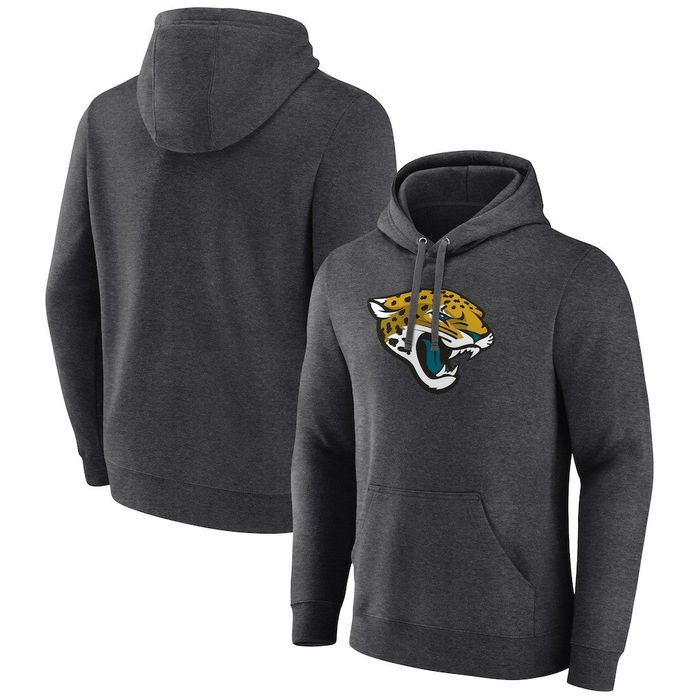 Jacksonville Jaguars Primary Team Logo Fitted Pullover Hoodie Charcoal