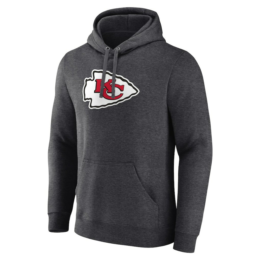 Kansas City Chiefs Primary Team Logo Fitted Pullover Hoodie Charcoal