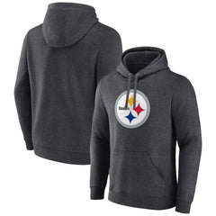 Pittsburgh Steelers Primary Team Logo Fitted Pullover Hoodie Charcoal