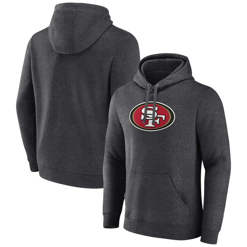 San Francisco 49ers Primary Team Logo Fitted Pullover Hoodie Charcoal
