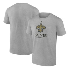New Orleans Saints Logo Team Lockup T-Shirt Heather Gray