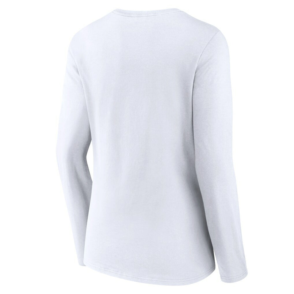 Kansas City Chiefs Women's Logo Team Lockup Long Sleeve V-Neck T-Shirt White