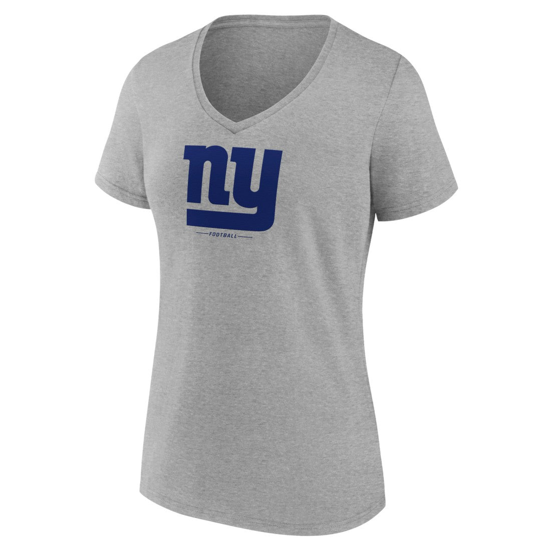 New York Giants Women's Logo Team Lockup V-Neck T-Shirt Gray