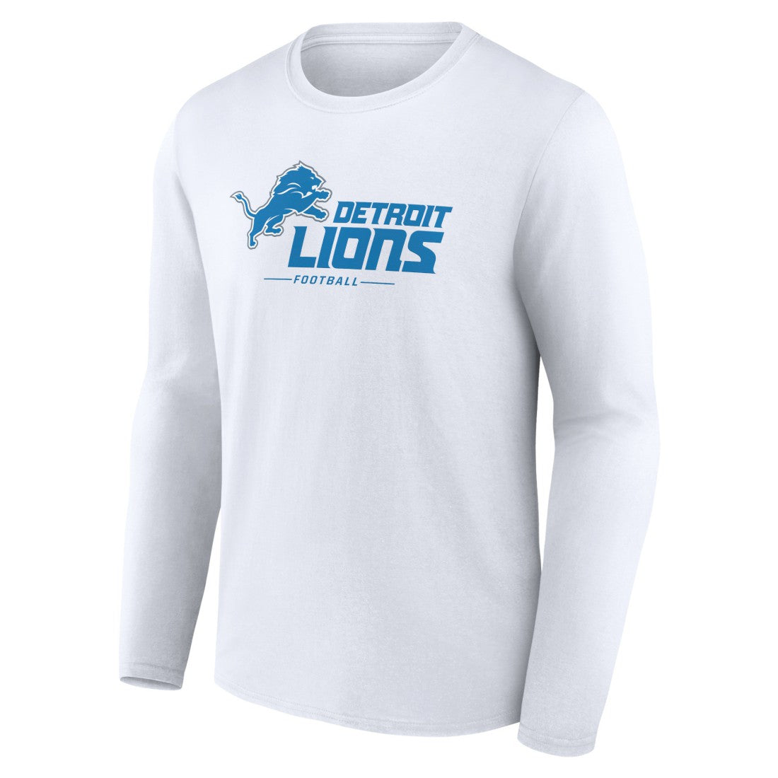 Detroit Lions Logo Team Lockup Long Sleeve T-Shirt White