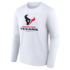 Houston Texans Logo Team Lockup Long Sleeve T-Shirt White