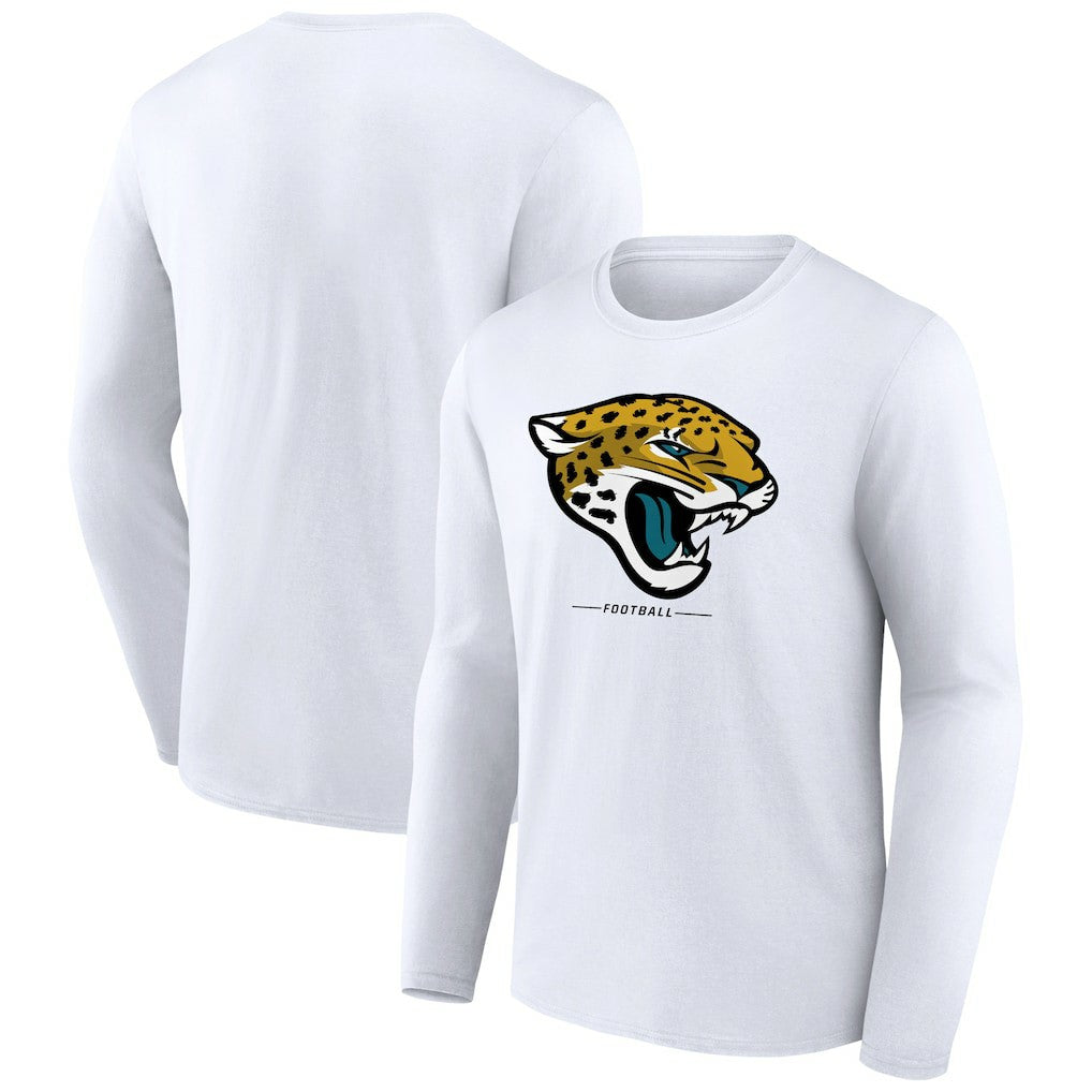 Jacksonville Jaguars Logo Team Lockup Long Sleeve T-Shirt White
