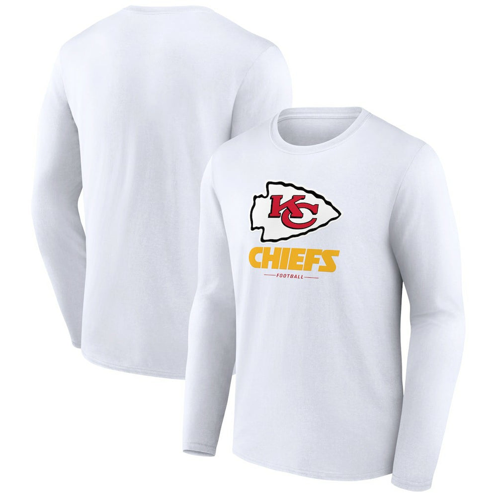 Kansas City Chiefs Logo Team Lockup Long Sleeve T-Shirt White