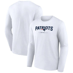New England Patriots Logo Team Lockup Long Sleeve T-Shirt White