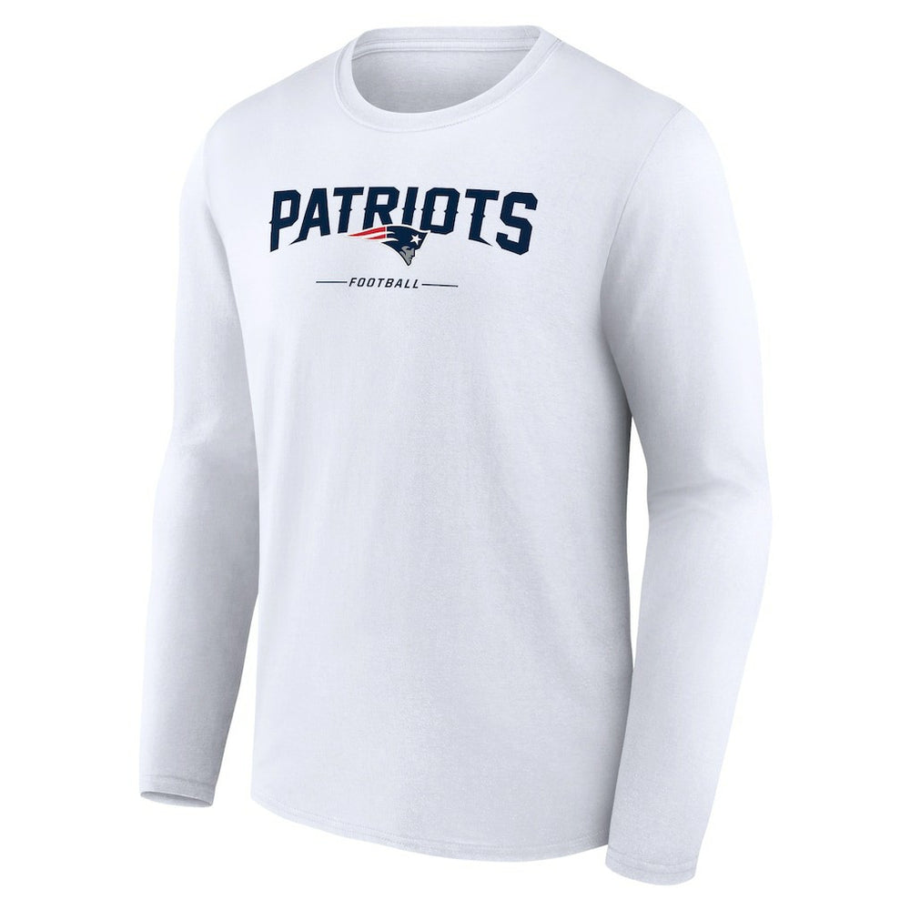 New England Patriots Logo Team Lockup Long Sleeve T-Shirt White