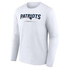 New England Patriots Logo Team Lockup Long Sleeve T-Shirt White