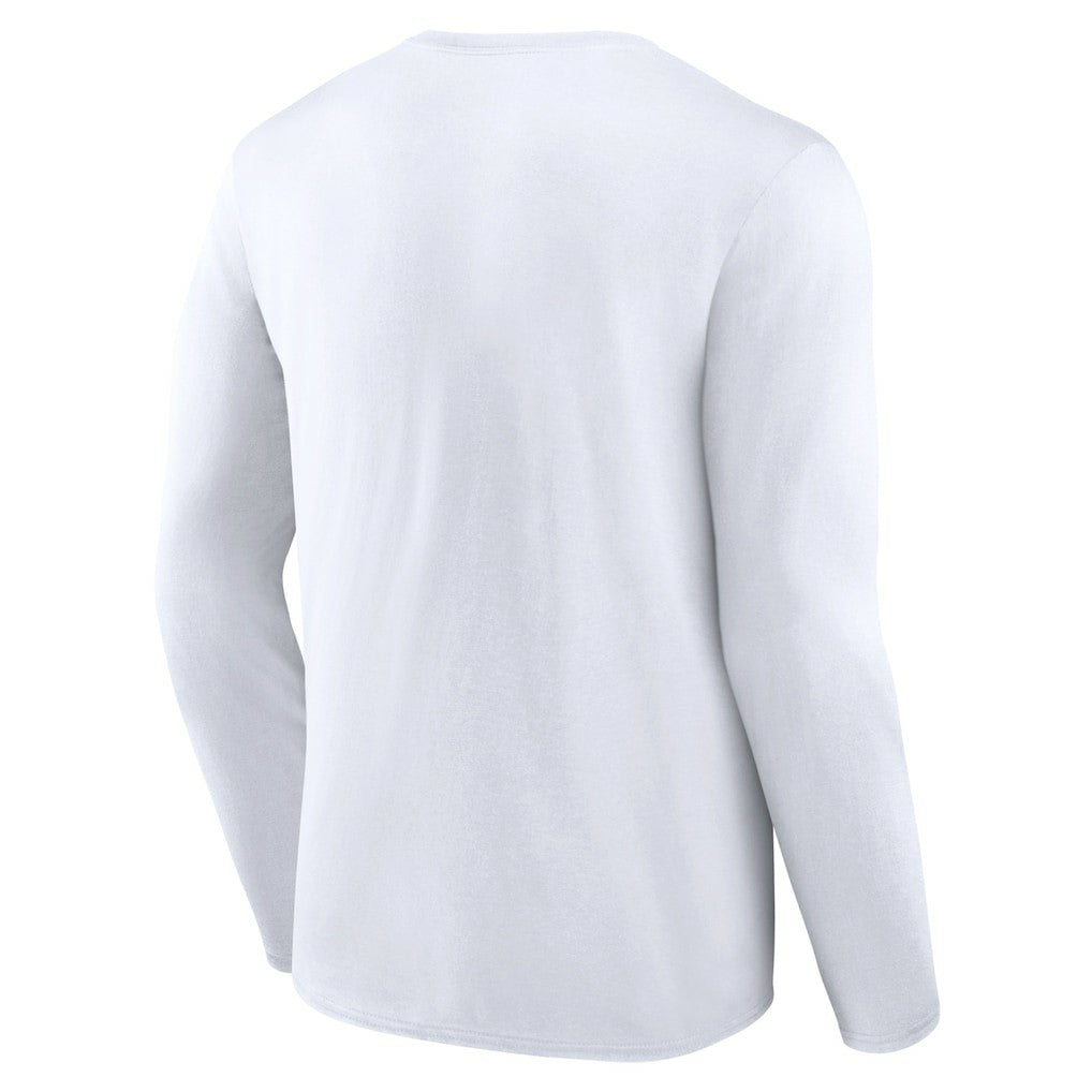 New England Patriots Logo Team Lockup Long Sleeve T-Shirt White
