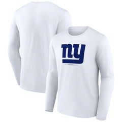 New York Giants Logo Team Lockup Long Sleeve T-Shirt White