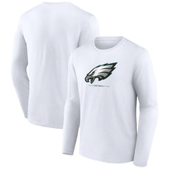 Philadelphia Eagles Logo Team Lockup Long Sleeve T-Shirt White