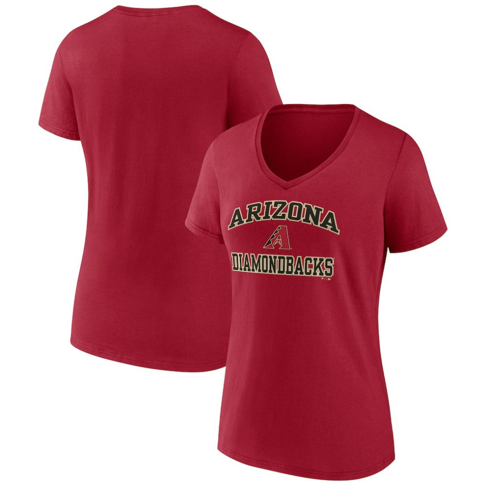 Arizona Diamondbacks Women's Heart and Soul V-Neck T-Shirt - Red - MLB Discount