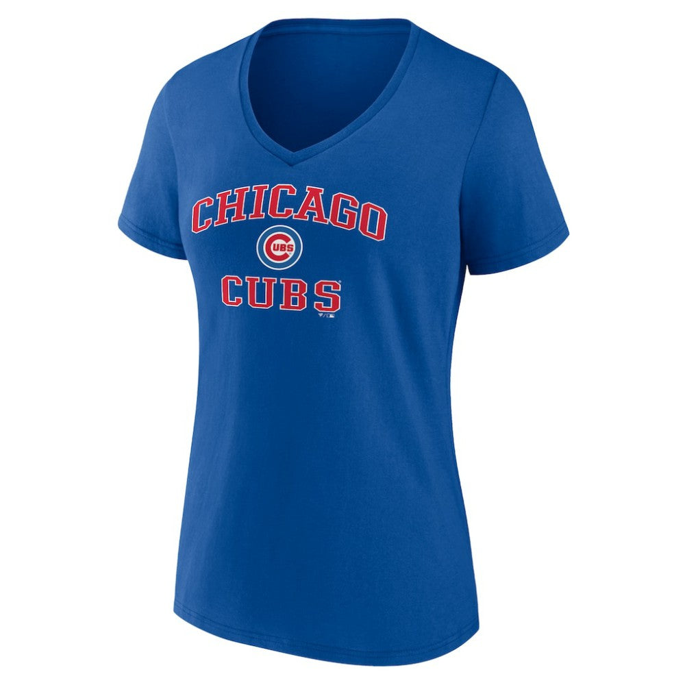 Chicago Cubs Women's Heart and Soul V-Neck T-Shirt - Royal - MLB Lifestyle