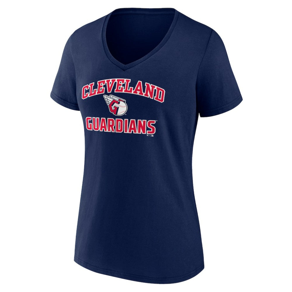 Cleveland Guardians Women's Heart and Soul V-Neck T-Shirt - Navy - MLB Lifestyle