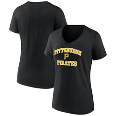 Pittsburgh Pirates Women's Heart and Soul V-Neck T-Shirt - Black - MLB Online