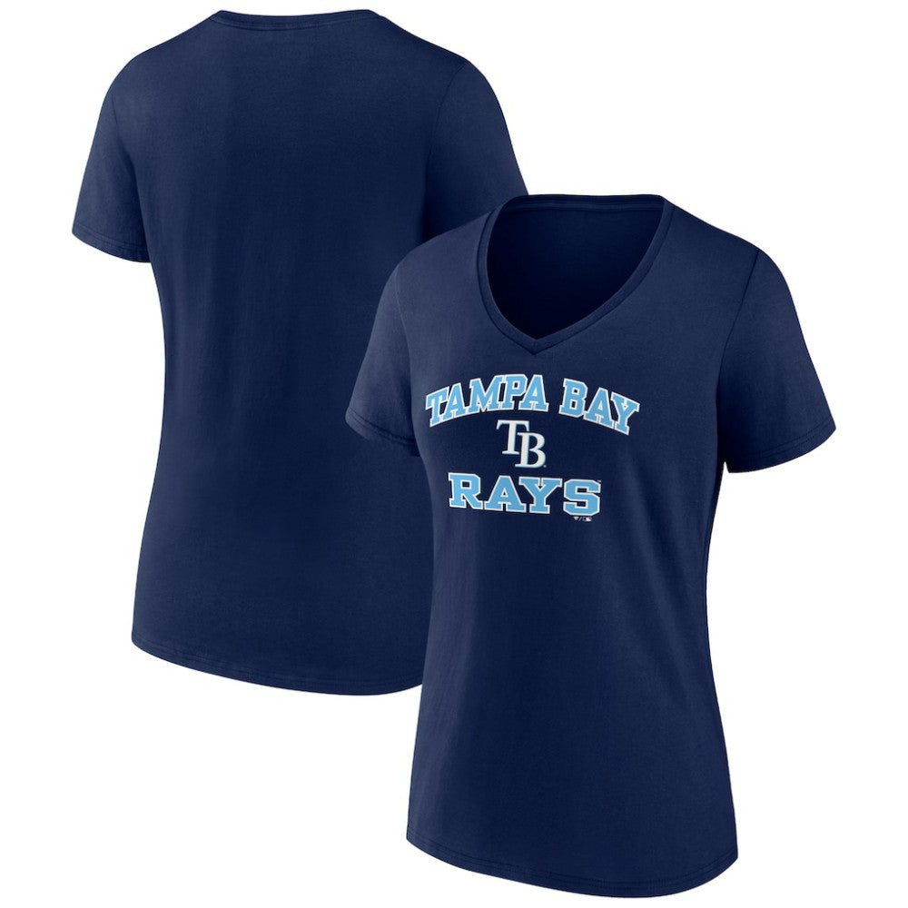 Tampa Bay Rays Women's Heart and Soul V-Neck T-Shirt - Navy - MLB Online