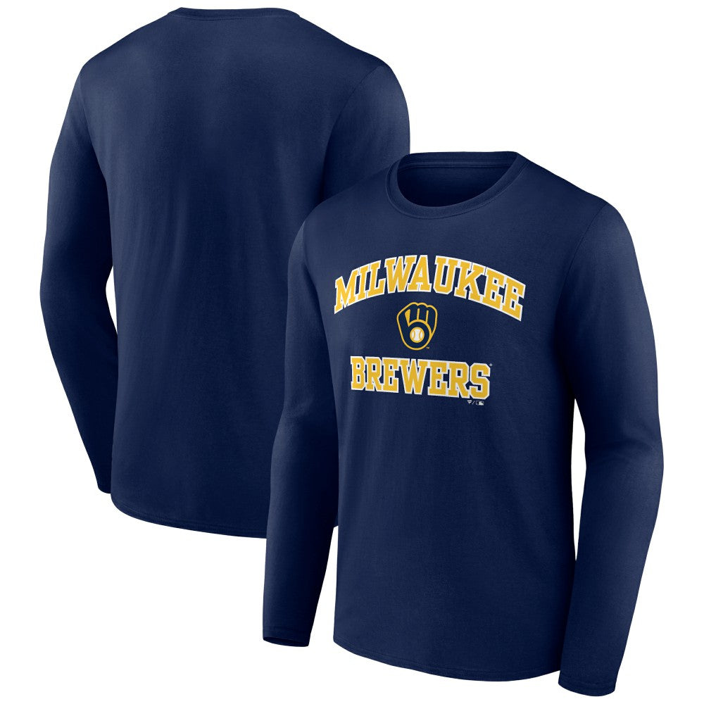 Milwaukee Brewers Heart and Soul Long Sleeve T-Shirt - Navy - MLB Lifestyle