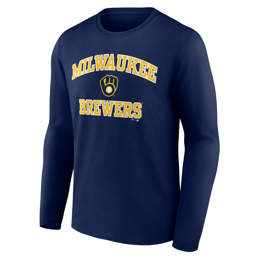 Milwaukee Brewers Heart and Soul Long Sleeve T-Shirt - Navy - MLB Lifestyle