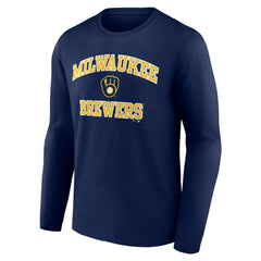 Milwaukee Brewers Heart and Soul Long Sleeve T-Shirt - Navy - MLB Lifestyle