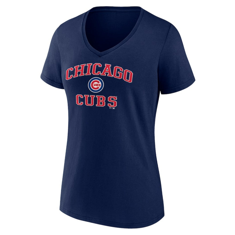 Chicago Cubs Women's Heart and Soul V-Neck T-Shirt - Navy - MLB Lifestyle