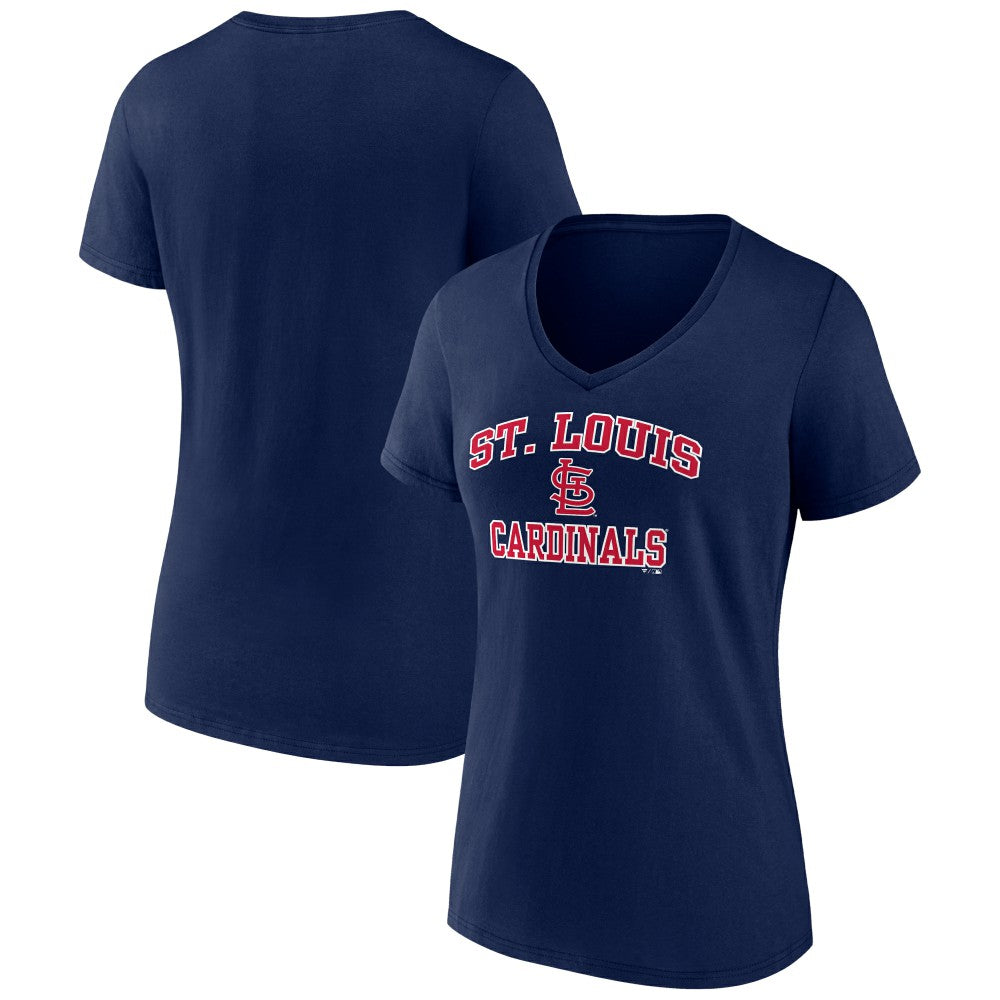 St. Louis Cardinals Women's Heart and Soul V-Neck T-Shirt - Navy - MLB Sale