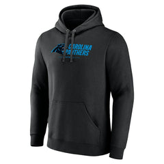 Carolina Panthers Logo Team Lockup Fitted Pullover Hoodie Black