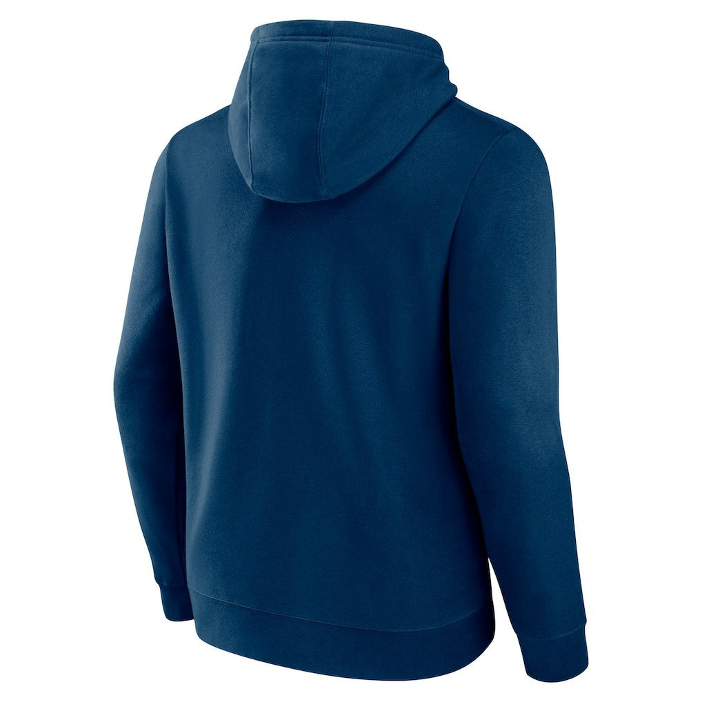 Chicago Bears Logo Team Lockup Fitted Pullover Hoodie Navy