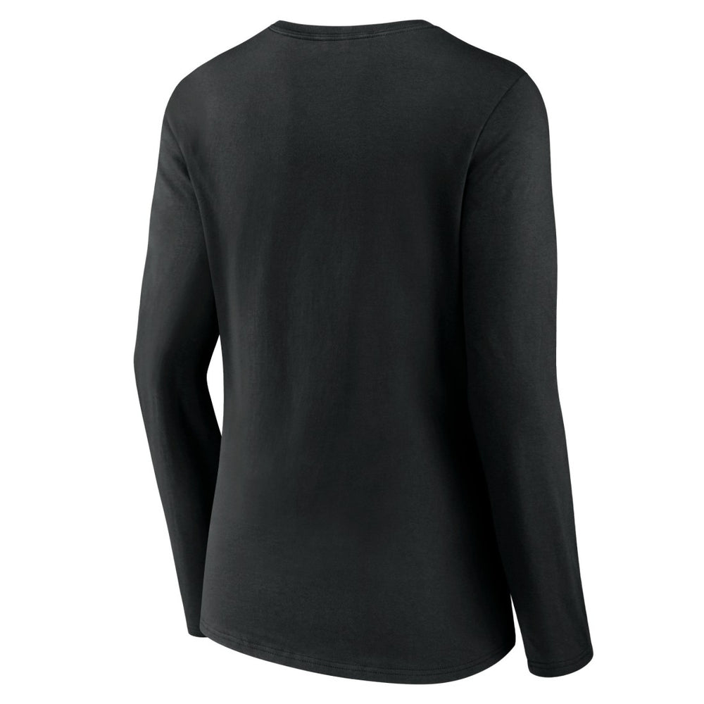 Jacksonville Jaguars Women's Logo Team Lockup Long Sleeve V-Neck T-Shirt Black