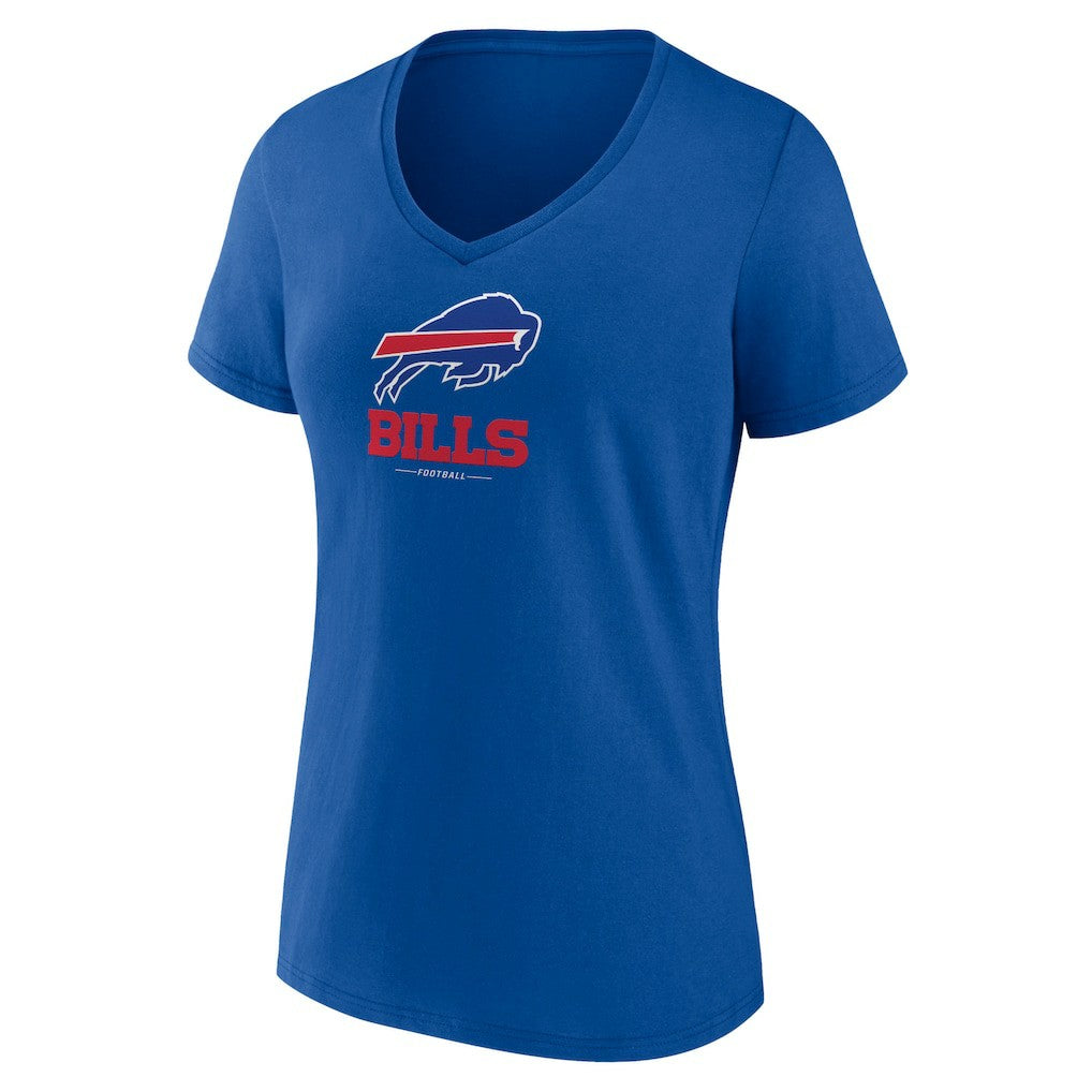 Buffalo Bills Women's Logo Team Lockup V-Neck T-Shirt Royal